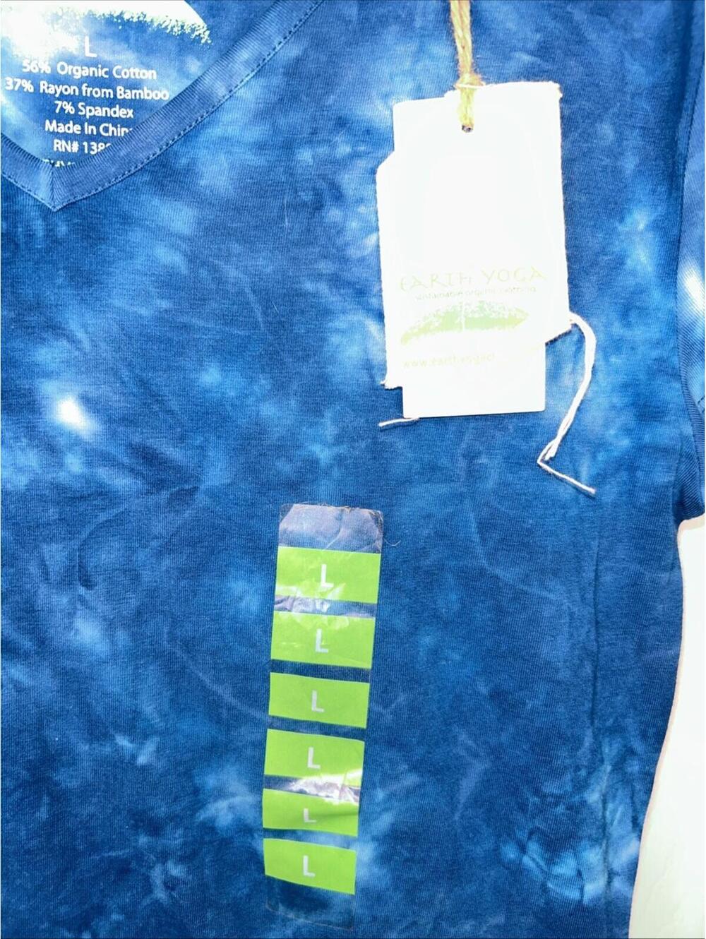Earth Yoga Women's Tie Dye Short Sleeve Top Size L Organic Cotton NWT [COPY] - Picture 3 of 7